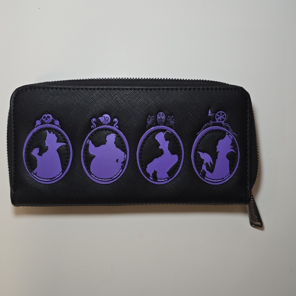 Loungefly Disney Villains Silhouette Wallet Purple Black Amazon Exclusive 8"